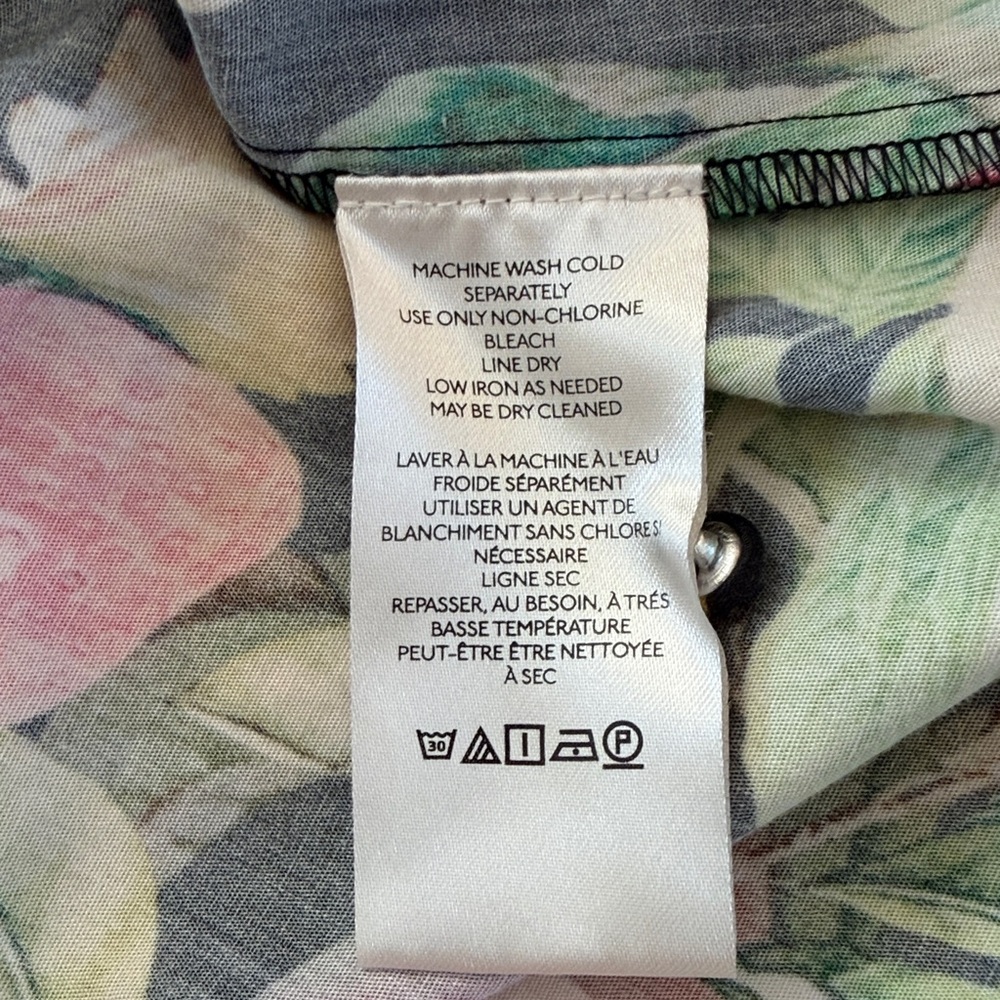 Maeve by Anthropologie Poplin Ruffle-Neck Halter Tank Fruit Tropical Print XS - Picture 8 of 13